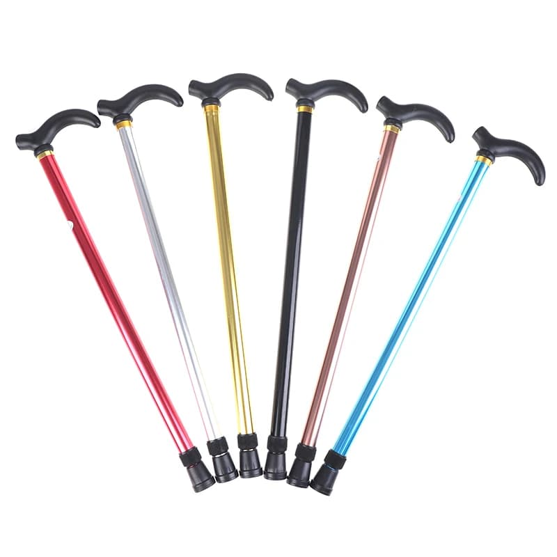 1 pcs 75-90cm adjustable walking stick aluminum alloy 2 sections stable anti slip die old hiking height barrel