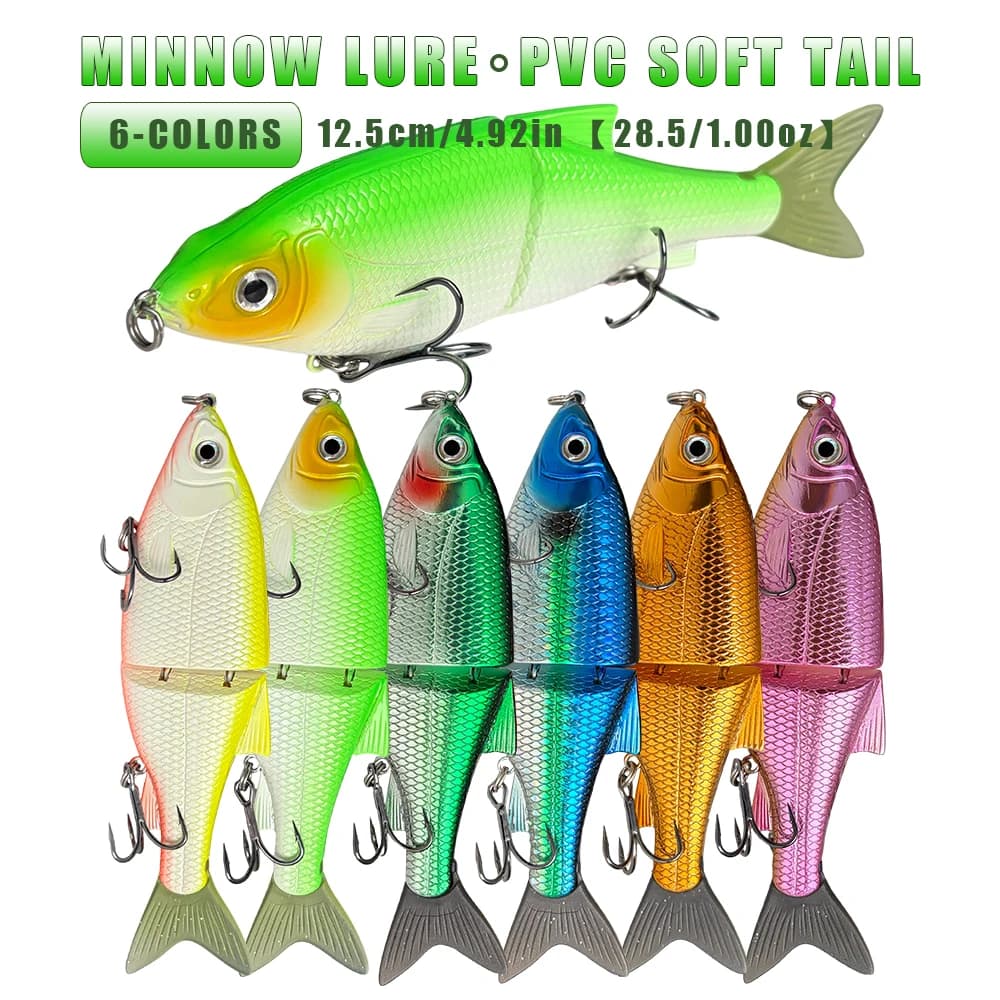 Esche artificiali Swimbaits Balam Glide Bait da 125 mm, esche rigide snodate galleggianti e affondanti, esche giganti Glide Big Bait per la pesca di persici e lucci