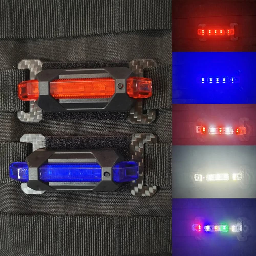 Rechargeable outdoor hiking and camping light via USB Tactical helmet signal light Cycling Spia 25 mm spring system