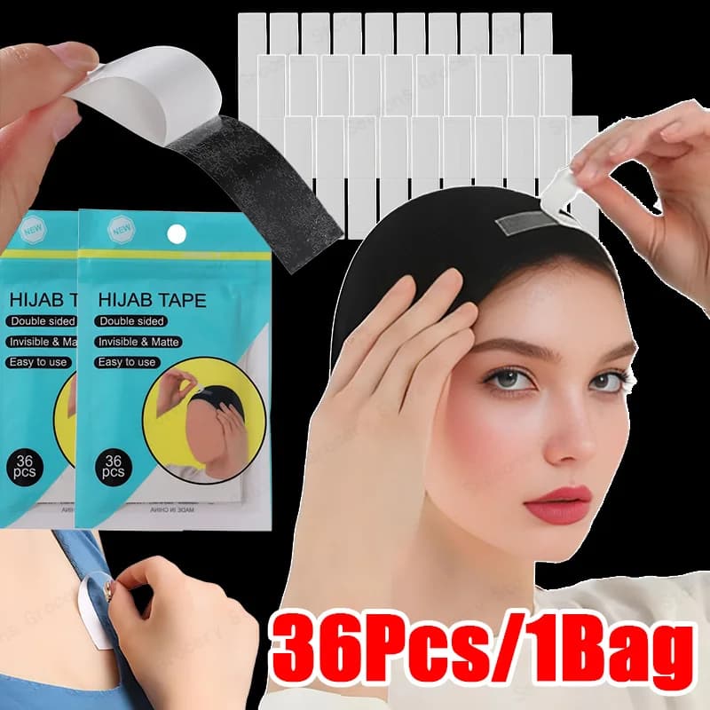 Non Slip Body Tape 36 Pcs Double Sided Invisible Adhesive Fix Muslim scarf for Dresses Hijab Swimwear Waterproof Tape