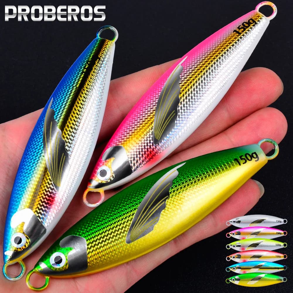 Proberos 1Pc Saltwater Jigs Fishing Lures, Saltwater Fishing Lure with Corrosion-Resistant Carbon for Tuna Salmon Grouper