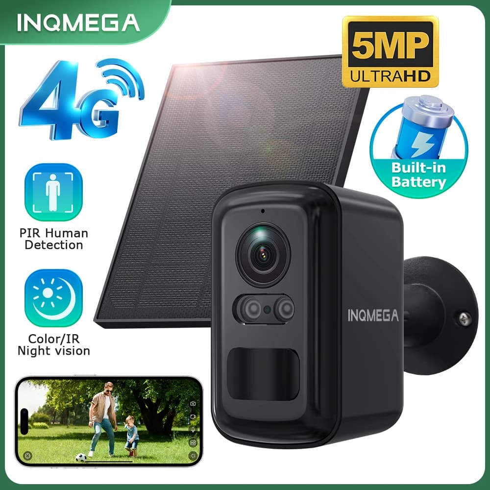Security Camera Ubox Mini 4G with SIM or Wi-Fi, Ultra HD Surveillance Camera at Low Consumption, Vocal Intercom, CCTV with Solar Panel