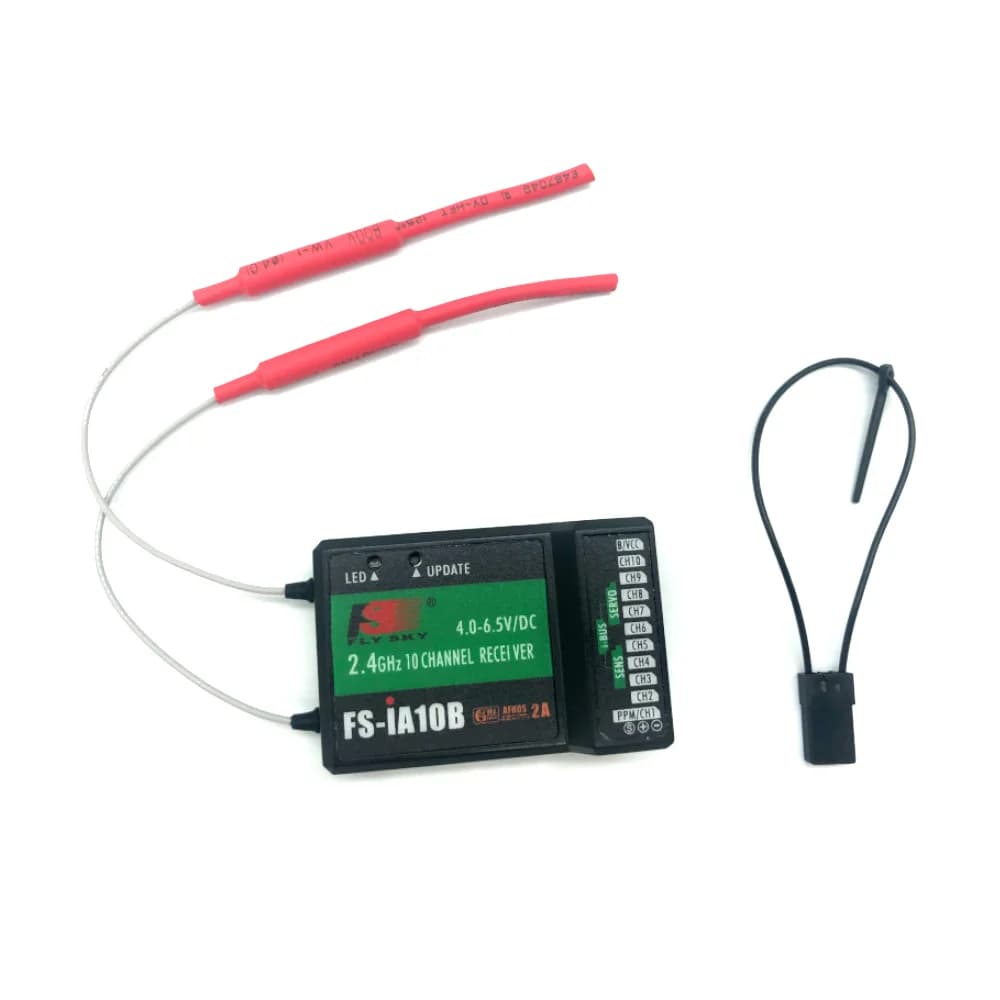 Ricevitore Flysky 2.4G 10CH FS-iA10B a 10 Canali per Trasmettitore FS-I10 FS-I6S FPV RC Elicottero Quadricottero Aeromobile