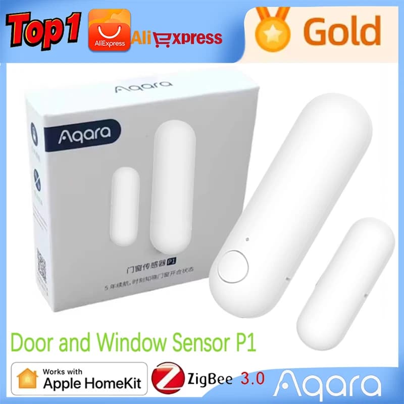 Aqara Sensore per porte e finestre P1 Sensore per porte Zigbee Finestra magnetica wireless Rilevatore di allarme aperto e chiuso Antifurto per HomeKitAPP