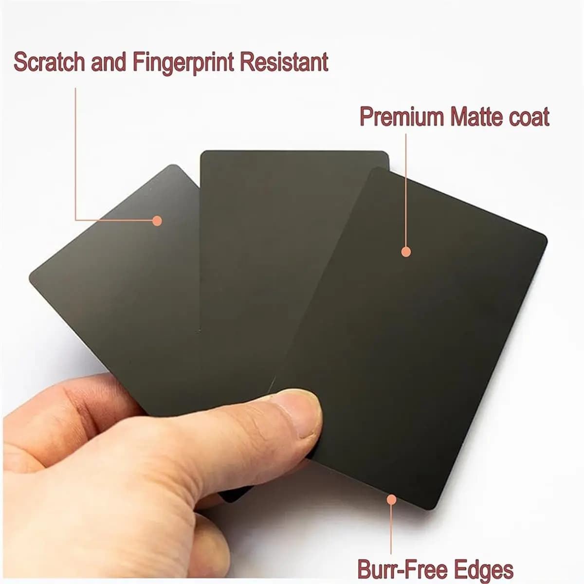 AT16 50 Pezzi Biglietti da Visita in Metallo Nero Opaco per Incisione Laser, Alluminio Premium 0,42mm, Carte Multiuso Fai-da-Te