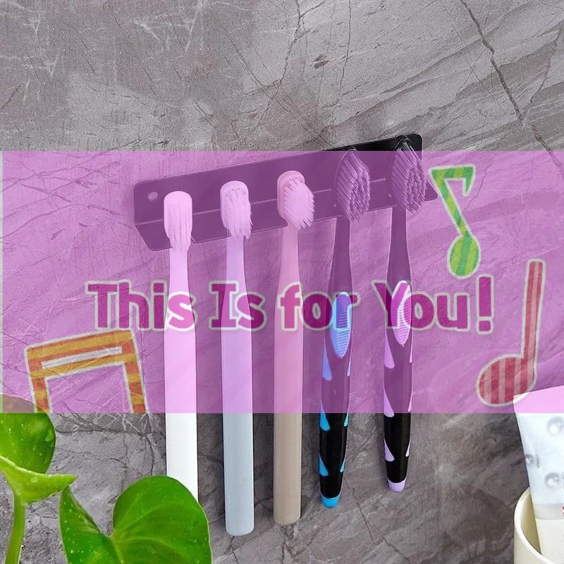 【HMA】Wall Mounted Toothbrush Holder No Drill Metal Toothbrush Storage Rack Rustproof Bathroom Organizer For Washroom Wall Decor