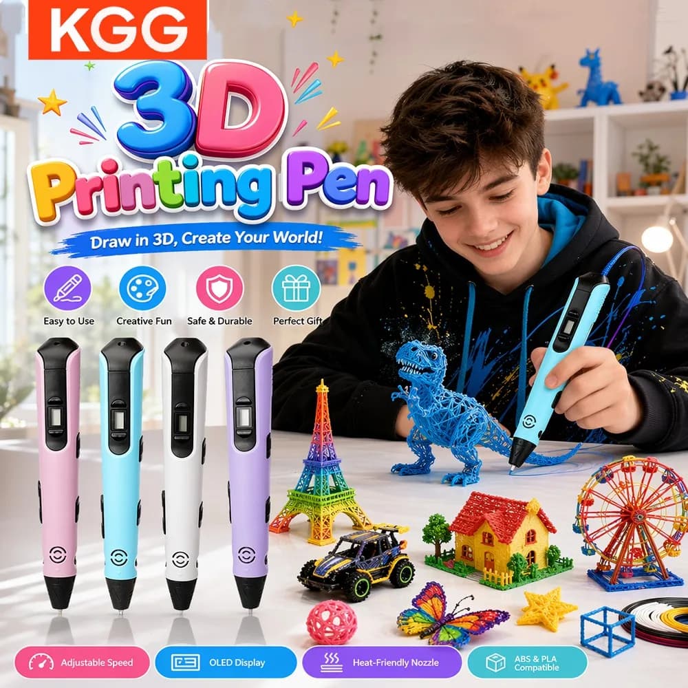 3D Drawing Pen USB Powered Children DIY Three-Dimensional Graffiti Pen Includes 9M PLA Filament Ideal Birthday Christmas Gift
