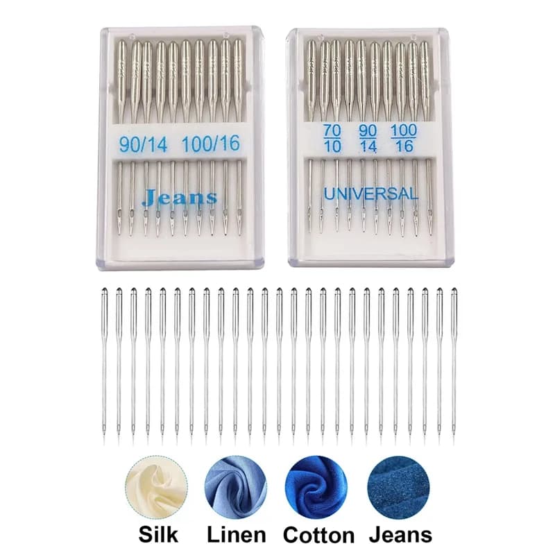 2 boxes/set jeans universal stainless steel needles sewing machine supplies for Singer Brother Janome Varmax sizes 70/10 90/1