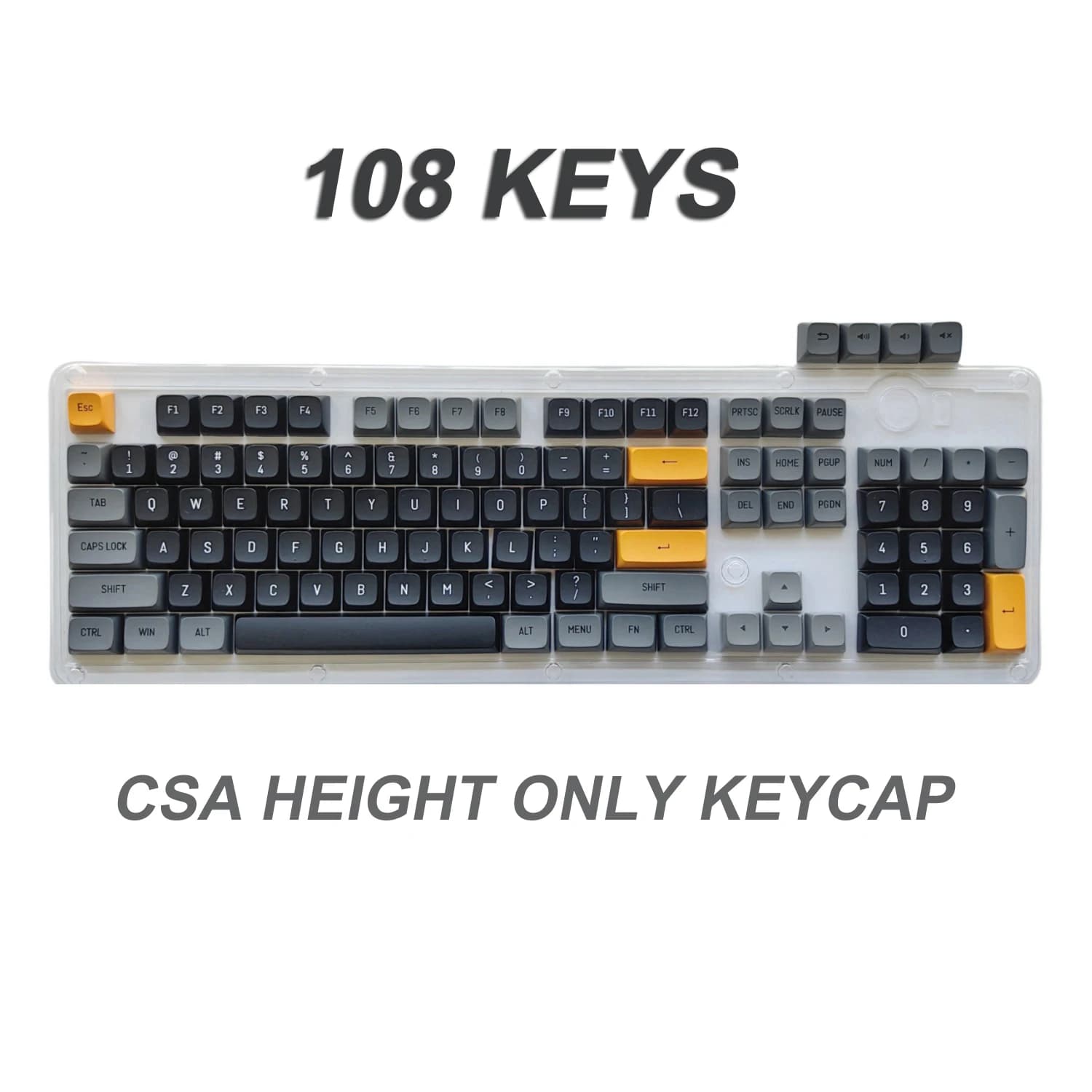 108 Key Keycaps CSA Pbt Keycap grigio nero Simple Color Matching Boys Game Office tastiera meccanica fai da te Mx Switch Keycaps