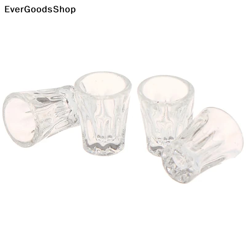 ✦ 4pcs/set Dollhouse Miniature Accessories Mini Resin Transparent Cup Simulation Model