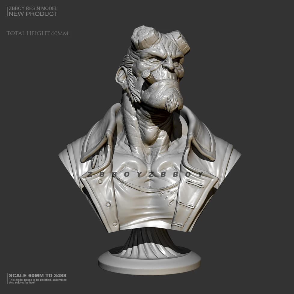 Kit modello busto in resina da 60 mm, figura incolore e autoassemblata TD-3488