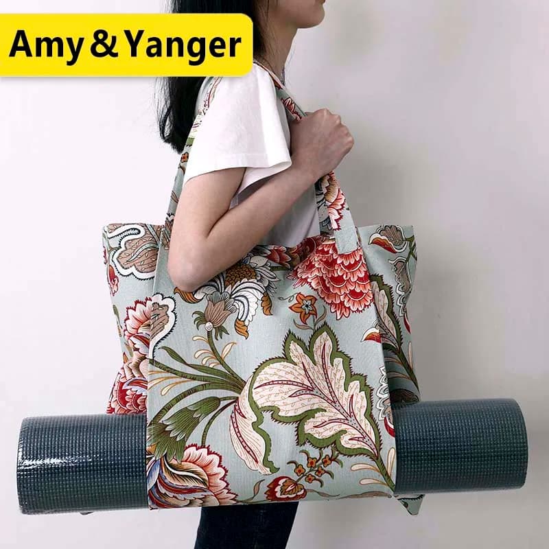 Yoga mat bag in cotton and durable canvas