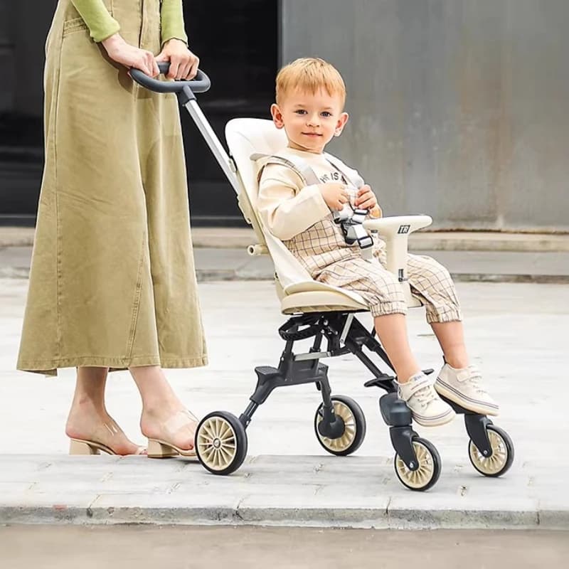 Passeggino Leggero Pieghevole per Bambini, Carrozzina da Viaggio, Passeggino Panoramico, Carrello Portatile a Quattro Ruote per Bambini