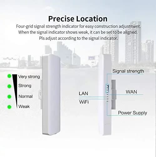 Router Wi-Fi CPE Esterno a Lungo Raggio 5 KM 5.8G, Bridge WiFi POE, Punto di Accesso Wireless per Telecamere IP