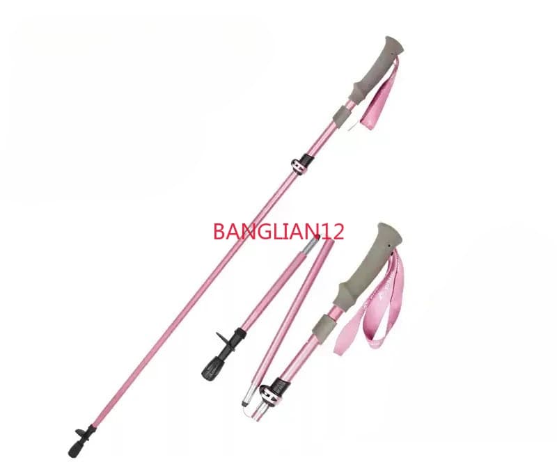 Carbon Fiber Trekking Sticks, Aluminum Alloy Folding Telescopic Cane, Outdoor Hiking Equipment