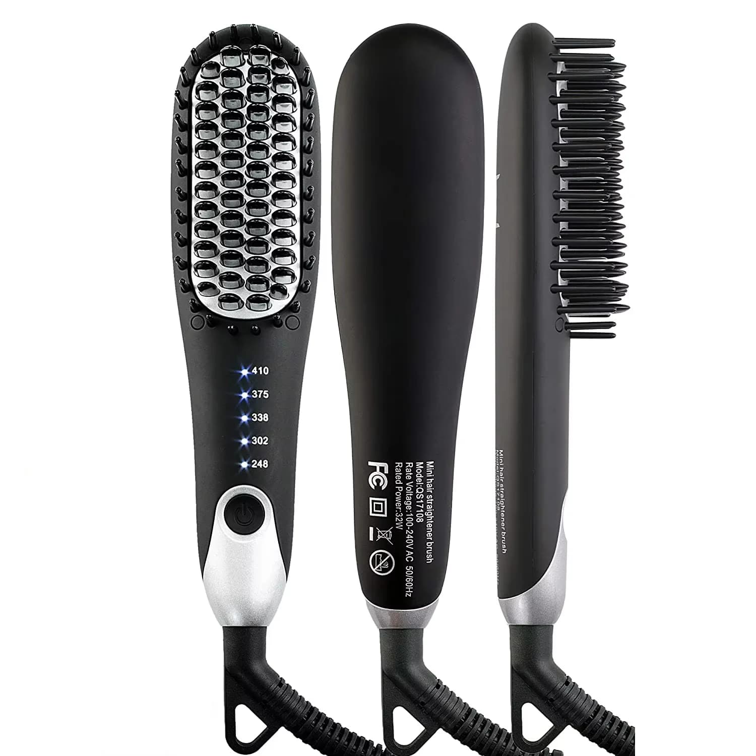 Electric Brush for Hair & Barba, Mini Smooth Plate with Air Calda, Hair Smooth for Barba Bagnata and Dry