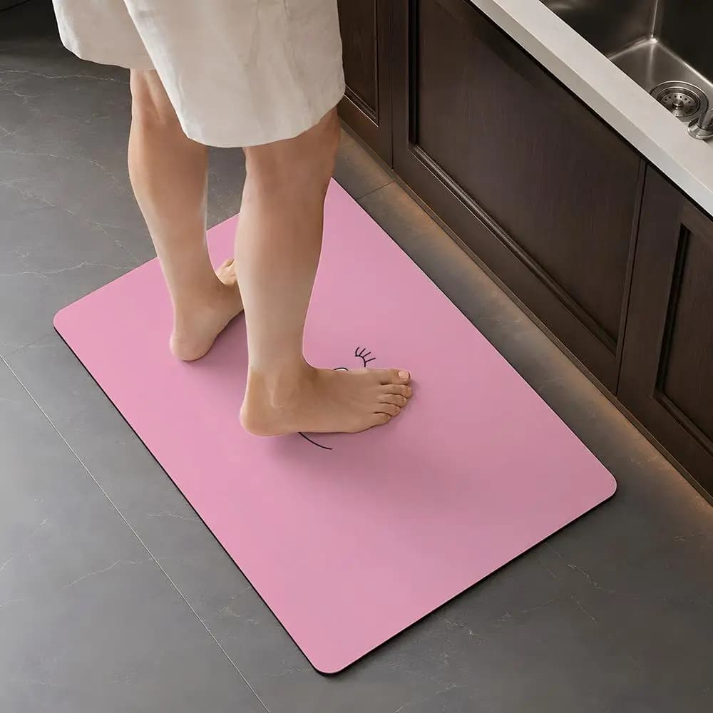 Les Barbapapa Cartoon Floor Mat Diatomite Bath Stone Super Absorbent Non-Slip Quick Dry For Bathroom Toilet Sink Entryway