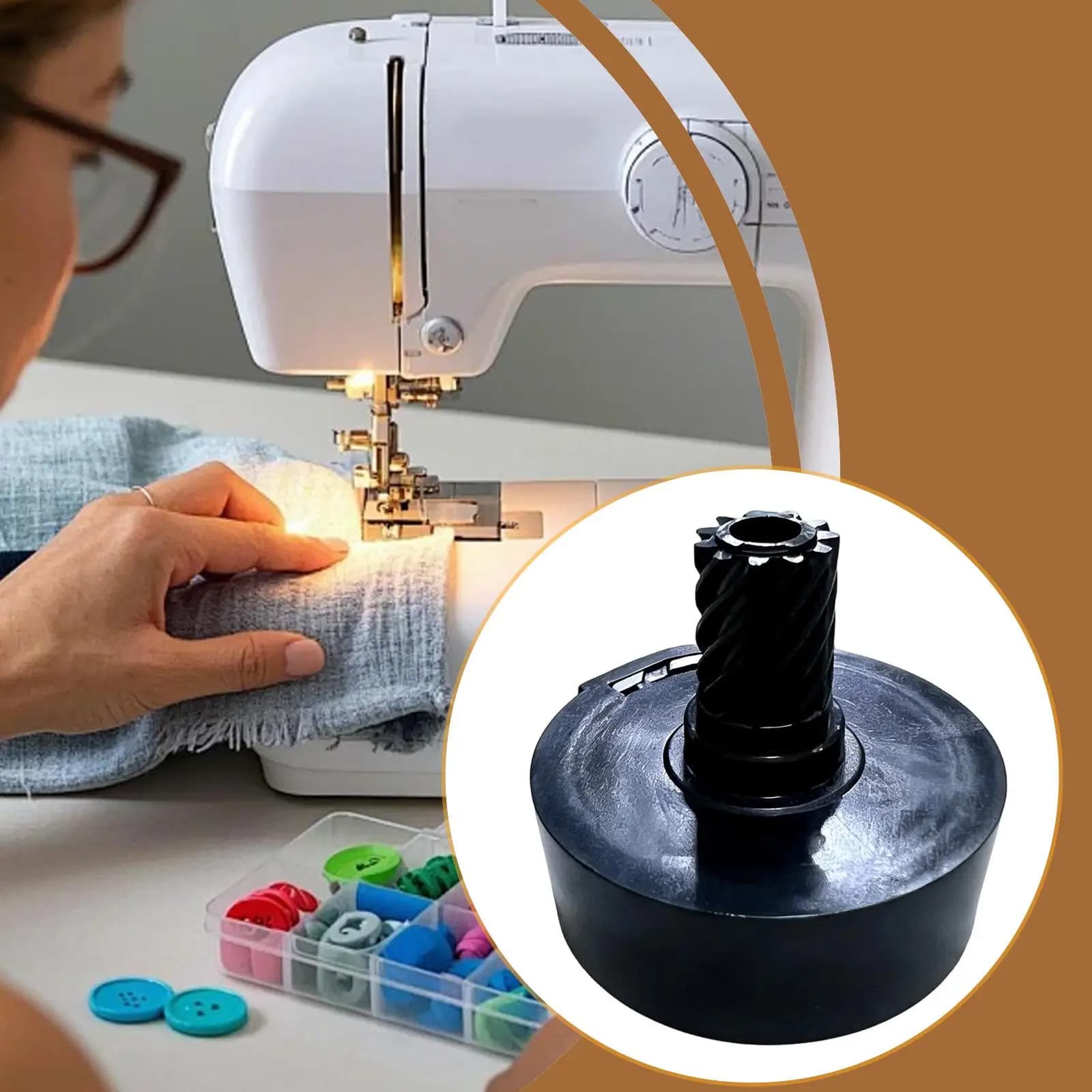 Base del Gancio in Lega per Bobina Macchina da Ricamo, Ricambio per Modelli Domestici XL2600 XL3500 XL3750