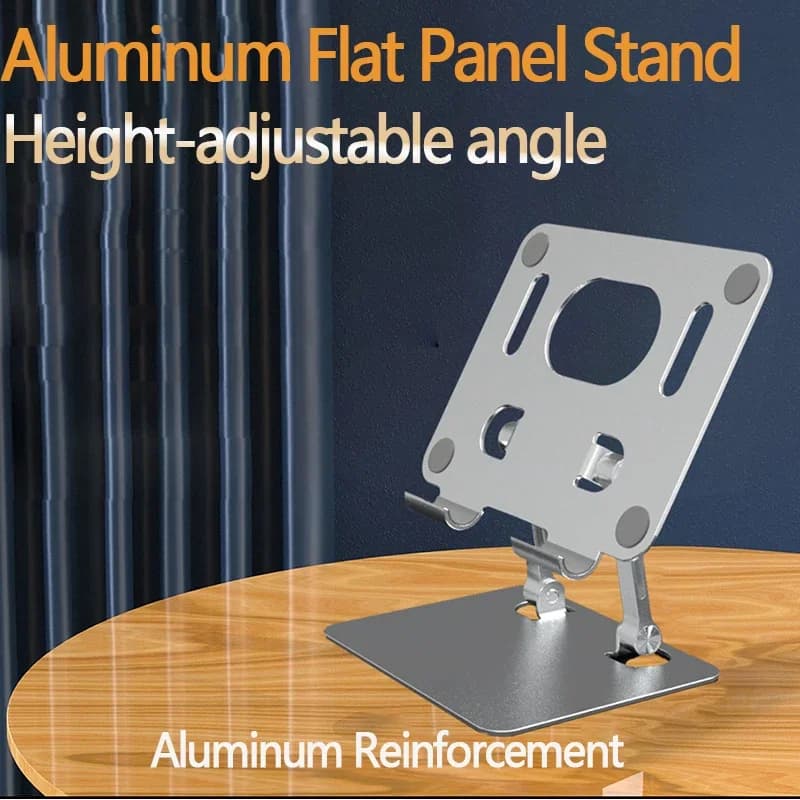 Dual Rod Adjustable Aluminum Desktop Stand Tablet Holder Stand for 4.7-16.9" iPads Surface Tablets, Portable Monitors