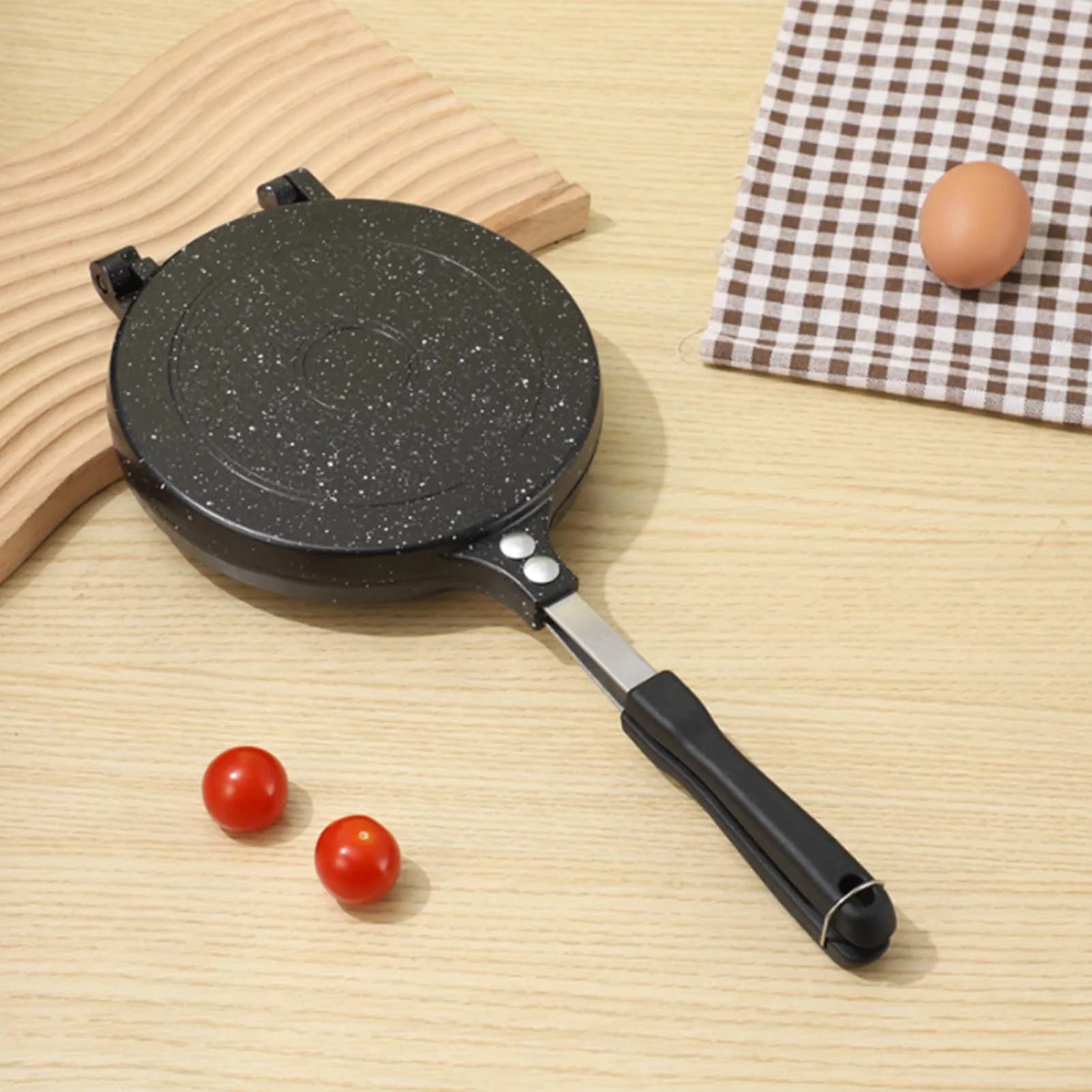 Padella per sandwich a doppia faccia, resistente al calore, in lega di alluminio, antiaderente, padella a doppia faccia, compatta ed efficiente per la cucina