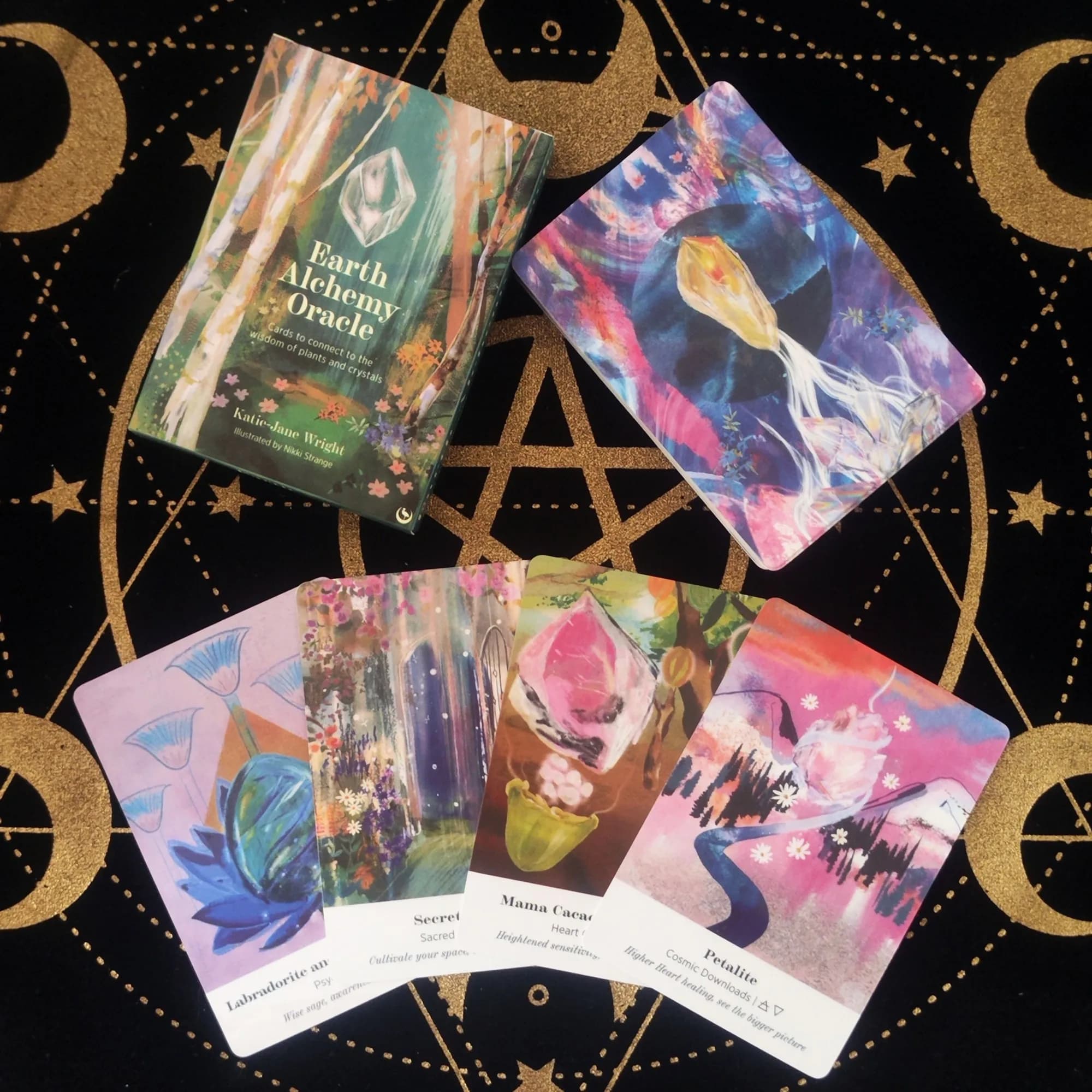 50 Pcs Cards 10.4*7.3cm Earth Alchemy Oracle Card Deck Connect To The Wisdom and Beauty of The Plant and Crystal Kingdoms