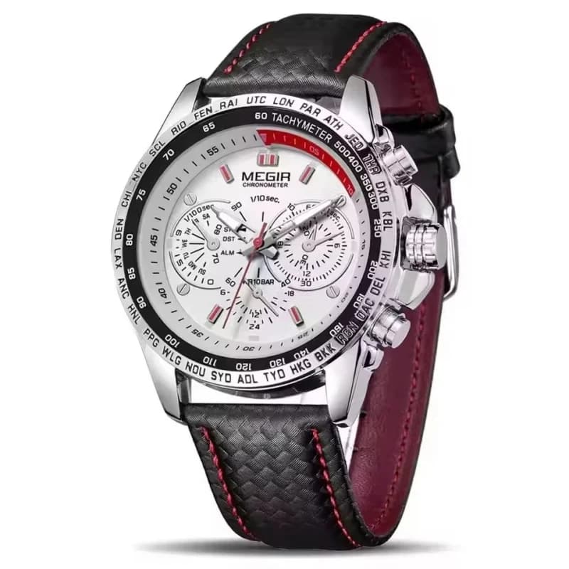 MEGIR 1010 Orologio al quarzo da uomo popolare Originale marchio di moda di lusso cinturino in pelle orologio sportivo orologio casual da uomo d'affari regalo