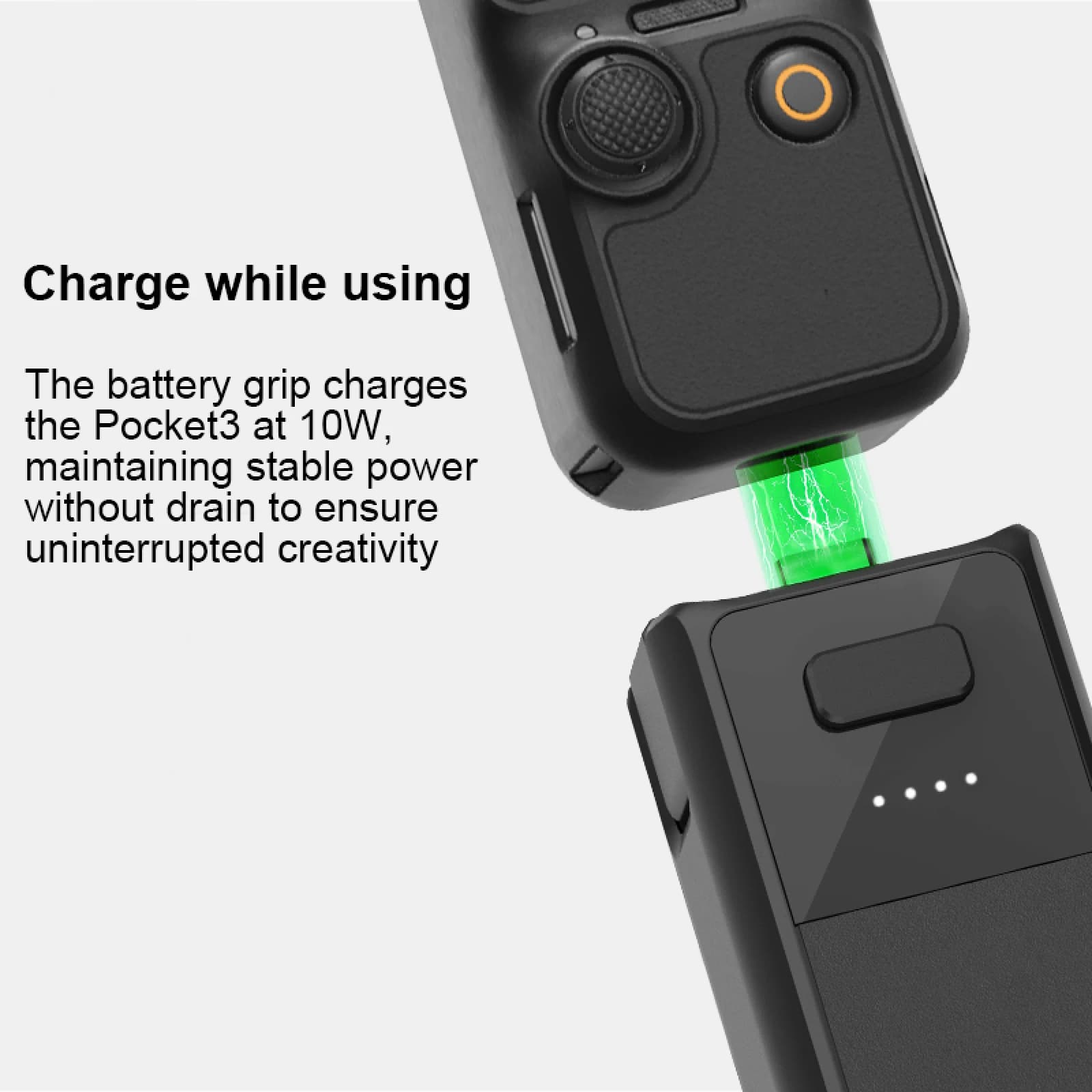 Power Bank Portable for DJI Osmo Pocket 3, Action Camera 2800mAh Charging Grip, Camera Light Charger, Accessories
