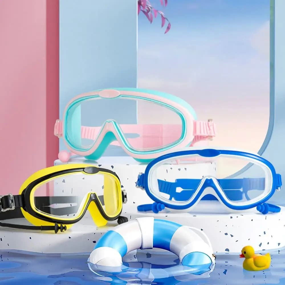 Unisex Useful Anti-fog Kids Swimming Goggles Big Frame Wide View Swim Eyewear High Definition Unisex Children's Goggles