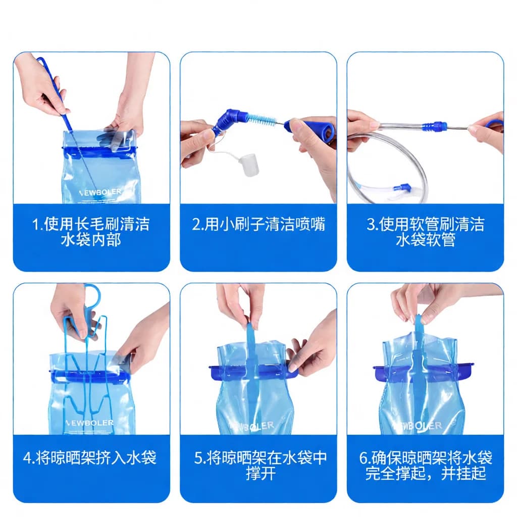 Cleaning Tool For Hydration Bladder Tube Hose Sports Water Bottle Flexible Stainless Steel Spring Brush Pack