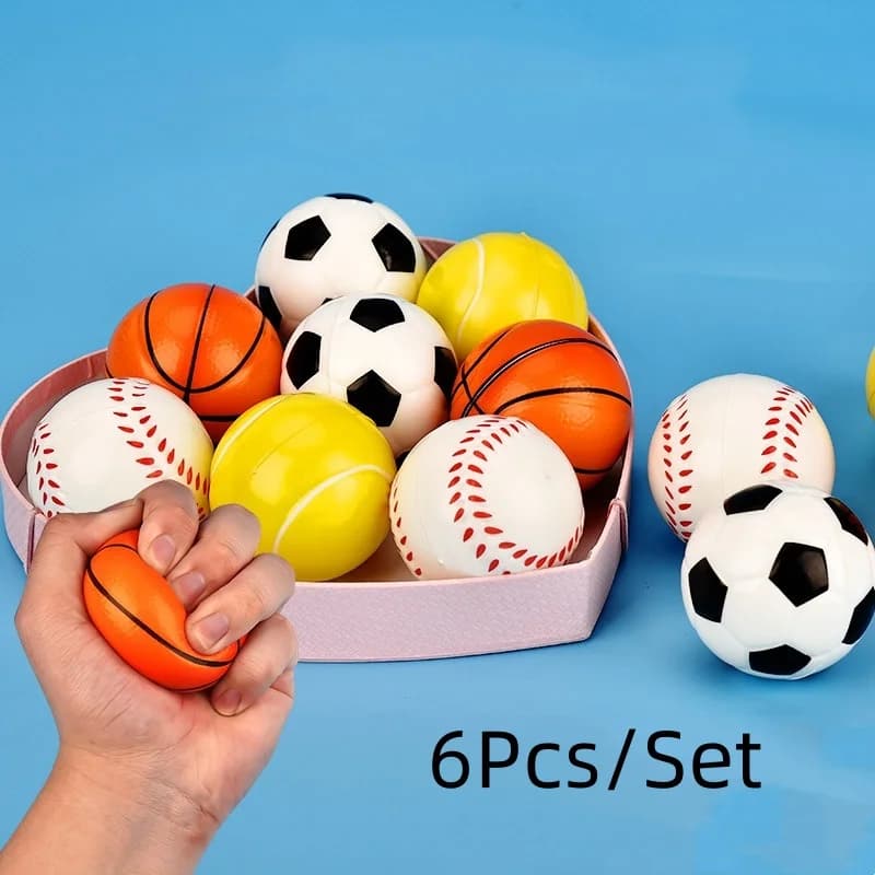 6 Pz/set Spremere Palla Giocattolo Calcio Basket Baseball Tennis Lento Aumento Morbido Squishy Alleviare Lo Stress Antistress Novità Gag Giocattolo