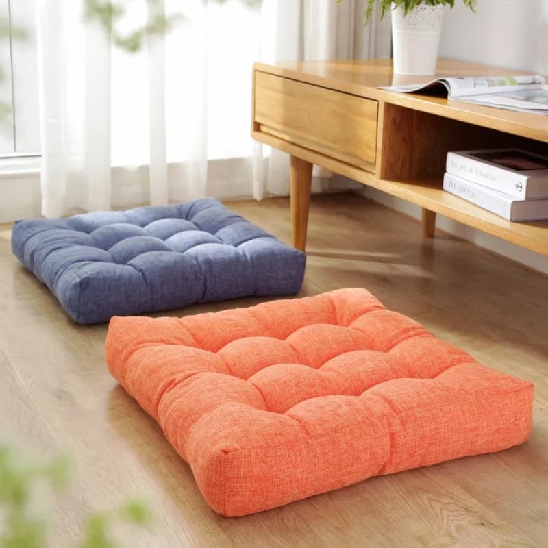 Orange Large Floor Seat Pillow Gift Square Floor Cushions for Adults Cushion Tatami Sofa Yoga Meditation Patio Swing Chair Pad