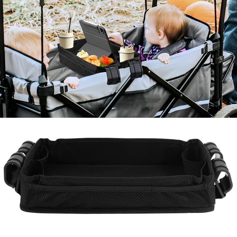 Vassoio per passeggino con portabicchieri Vassoio per passeggino bifacciale W2 con tasche portaoggetti in rete Accessori esterni staccabili