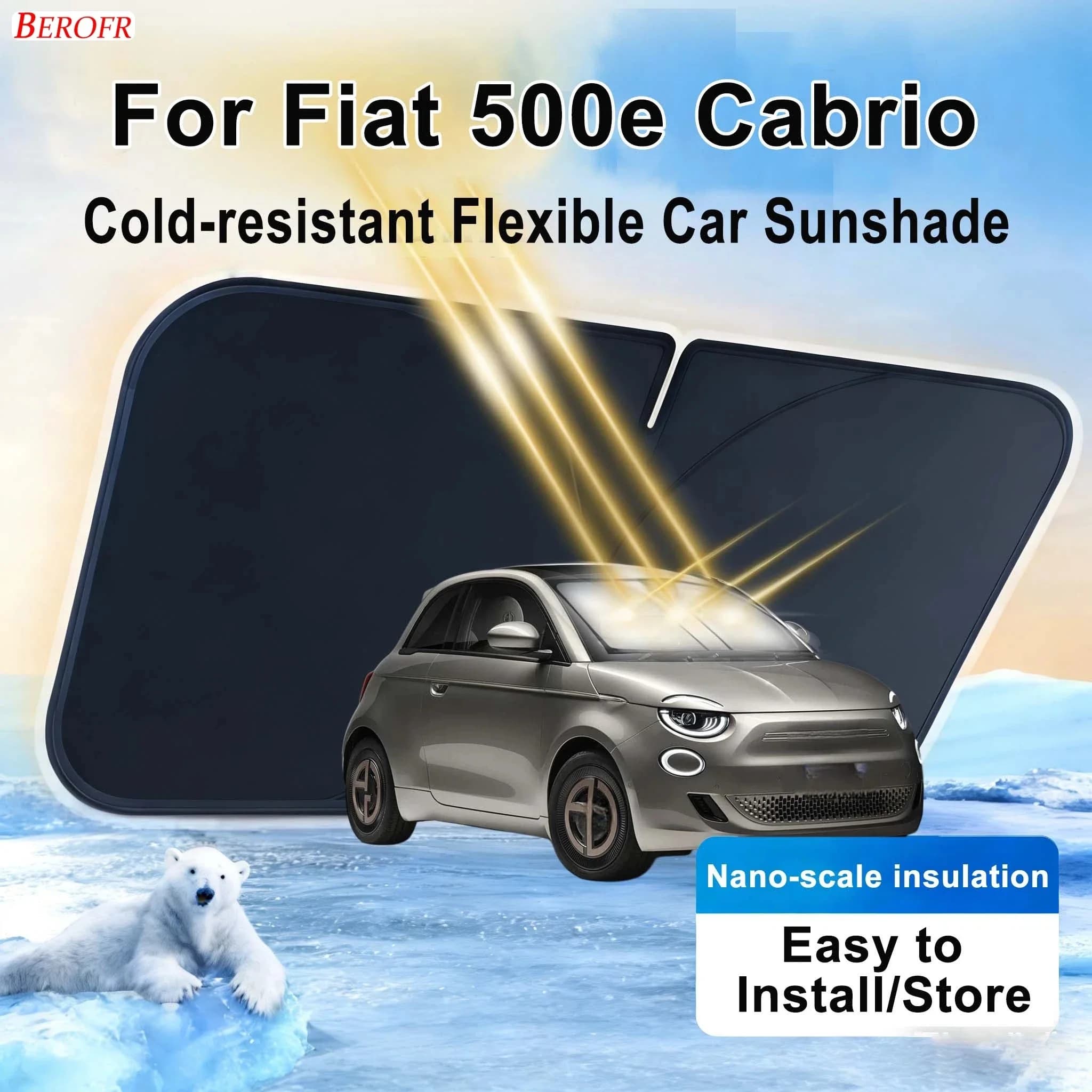 For Fiat 500e Cabrio 2021-2026 Car Windshield Sunshade Cover Front Window Sun Shade Heat Insulation Summer Auto Accessories
