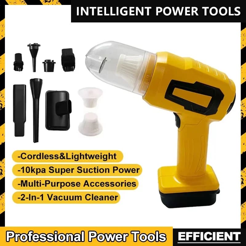 Fit DeWalt Aspirapolvere per auto portatile 10Kpa Potenza di aspirazione Cordless Collettore di polveri Comodo ventilatore Strumento di potere Batteria 18V