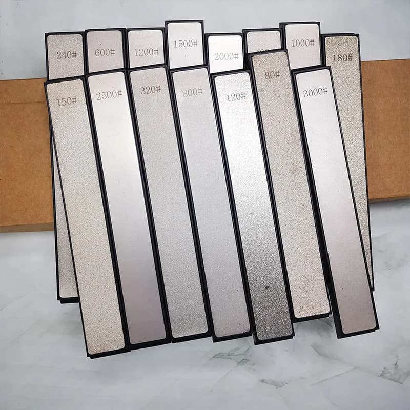 Professional diamond cutter with 2 pieces to sharpen knives, kitchen stone system, fine grinding blade, stone to sharpen