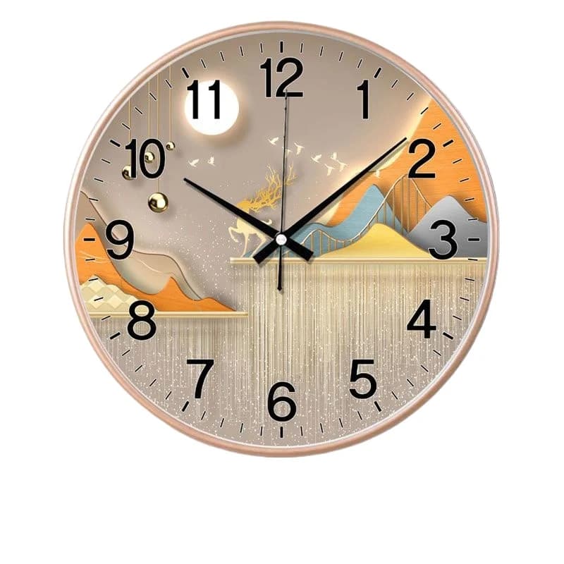 Silent Light Luxury Wall Clock, Modern Creative Personalized Calendar Clock for Living Room Home Decor