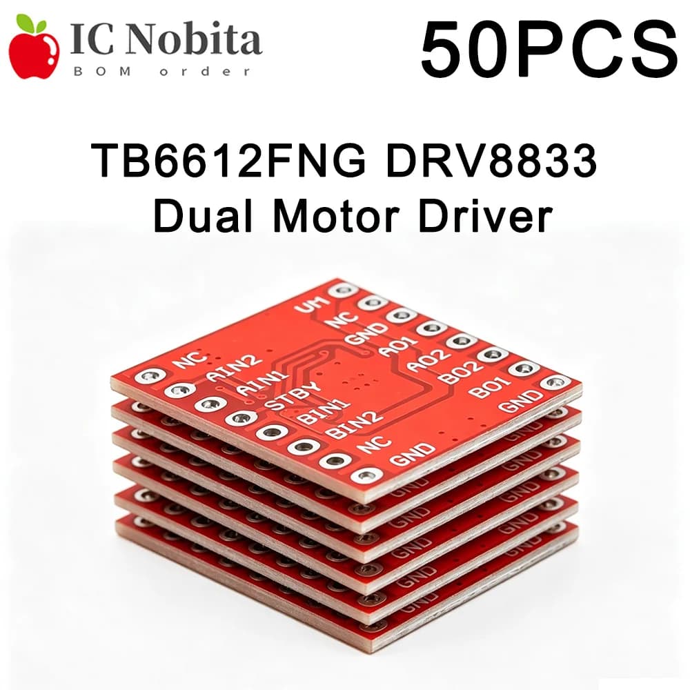 50PCS TB6612FNG DRV8833 Dual Motor Driver 1A TB6612 for Arduino Microcontroller Better than L298N