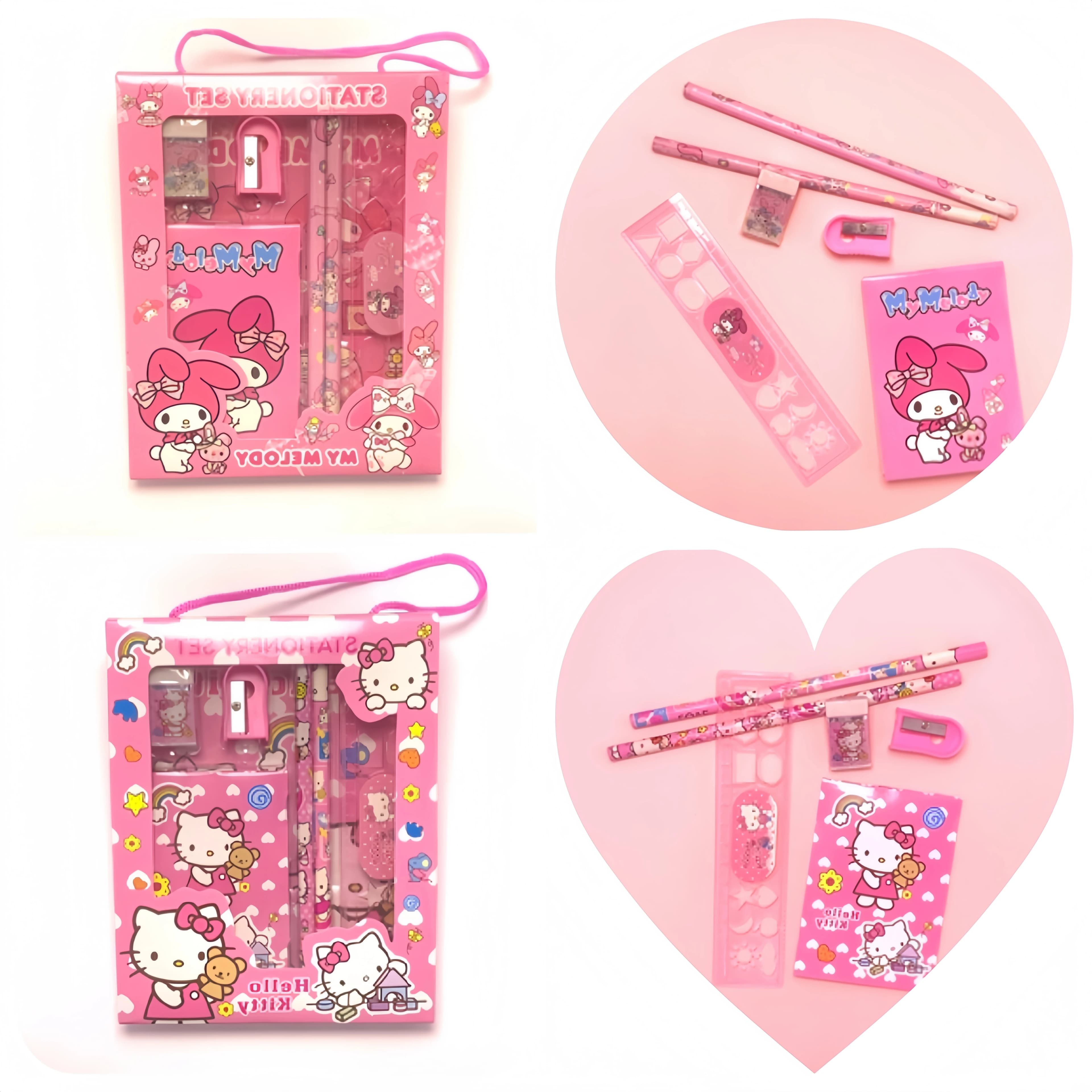 Nuova confezione regalo di cancelleria Sanrio Hello Kitty My Melody Kuromi Cinnamoroll, regalo per il ritorno a scuola, set regalo di cancelleria, regalo di Natale
