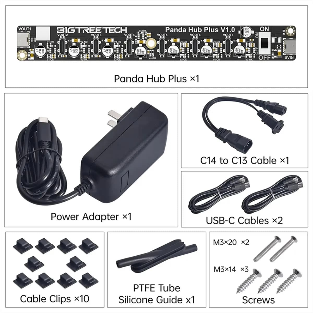 A26Z Panda Hub Plus 3D Printer Power Management In-Chamber Power Expert 7 Type-C Output for US PLUG
