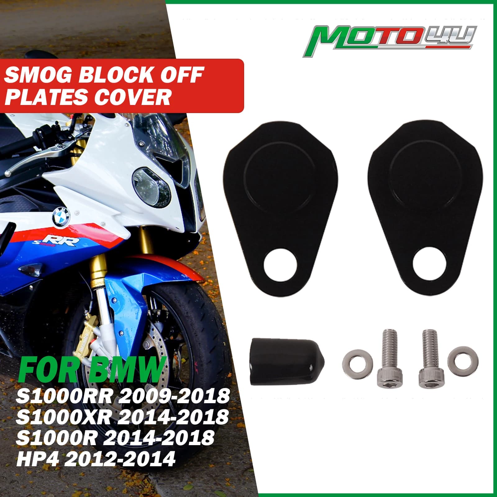 Per BMW S1000R 2014-2018 S1000RR 2009-2018 S1000XR alluminio 2 pezzi Smog Block Off piastre copertura Fit Spacer accessori moto