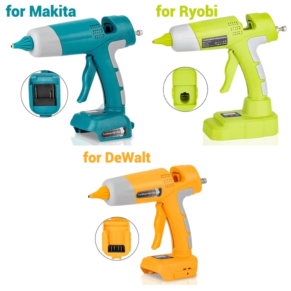 Pistola per colla a caldo per batterie al litio Makita/Dewalt/Bosch/Ryobi 18V, per arti e mestieri e fai da te, strumento elettrico per riparazioni a caldo