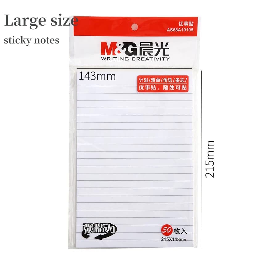 Cancelleria Blocco note di grandi dimensioni pianificatore note adesive note autoadesive forniture per ufficio note adesive Adesivi di carta per libri