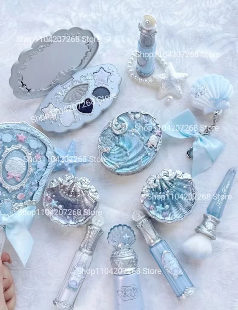 Flower Knows Shell Pearl Series Makeup Set Eyebrow Pressed Cypriot Fard Lucidalabbra Makeup Base Portable Mirror 10/11/13 pieces