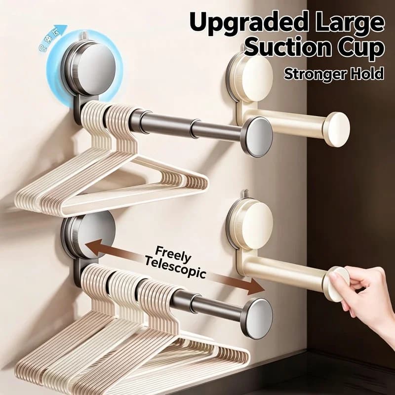 1pc Suction Cup Hanger Storage Artifact, Multifunctional Hook with Expandable and Non Perforated Wall Mounted Seamless Hanger