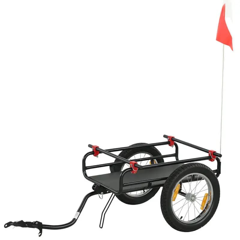 2-In-1 Bike Cargo Trailer & Wagon Cart, Multi-Use Bicycle Trailer with Quick Release 16" Pneumatic Wheels, Kickstand