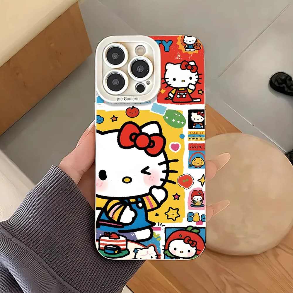 Cover Morbida in TPU con Collage Hello Kitty per Samsung Galaxy S26 Ultra S25 S24 S23 S22 Plus Ultra FE A56 A55 A54 A53 A36 A35