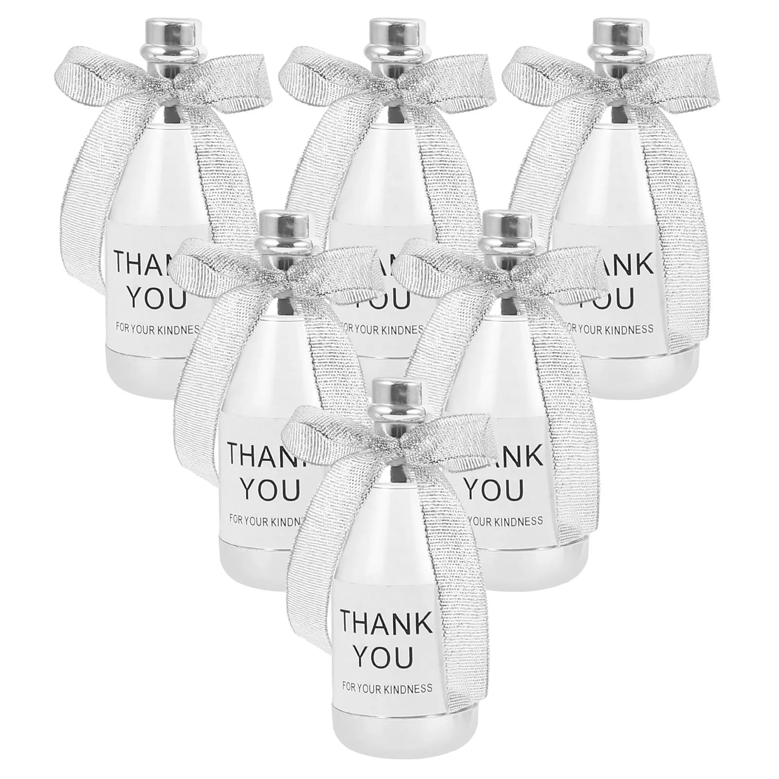 6Pcs Elegant Bottle Style Candy Boxes Transparent Design Ps Ribbon Material Wedding Decoration Storage Containers