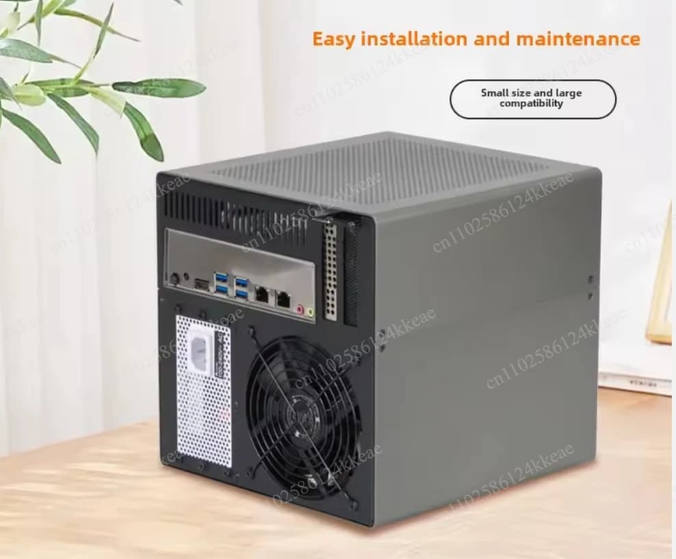 Chassis NAS per Server di Archiviazione, 6 Bay, Alluminio Anodizzato 2mm, Case per Computer MATX ATX Fai-da-Te