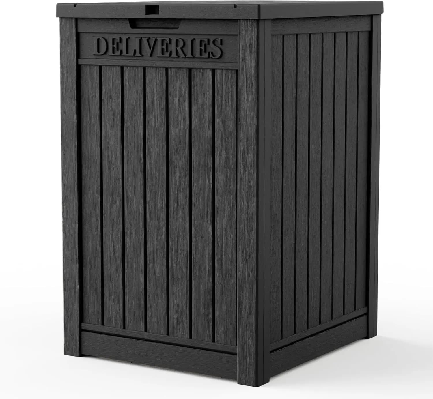 Postal Box from 55 Gallons, Storage Container Waterproof and Closed for Veranda and Patio in Black