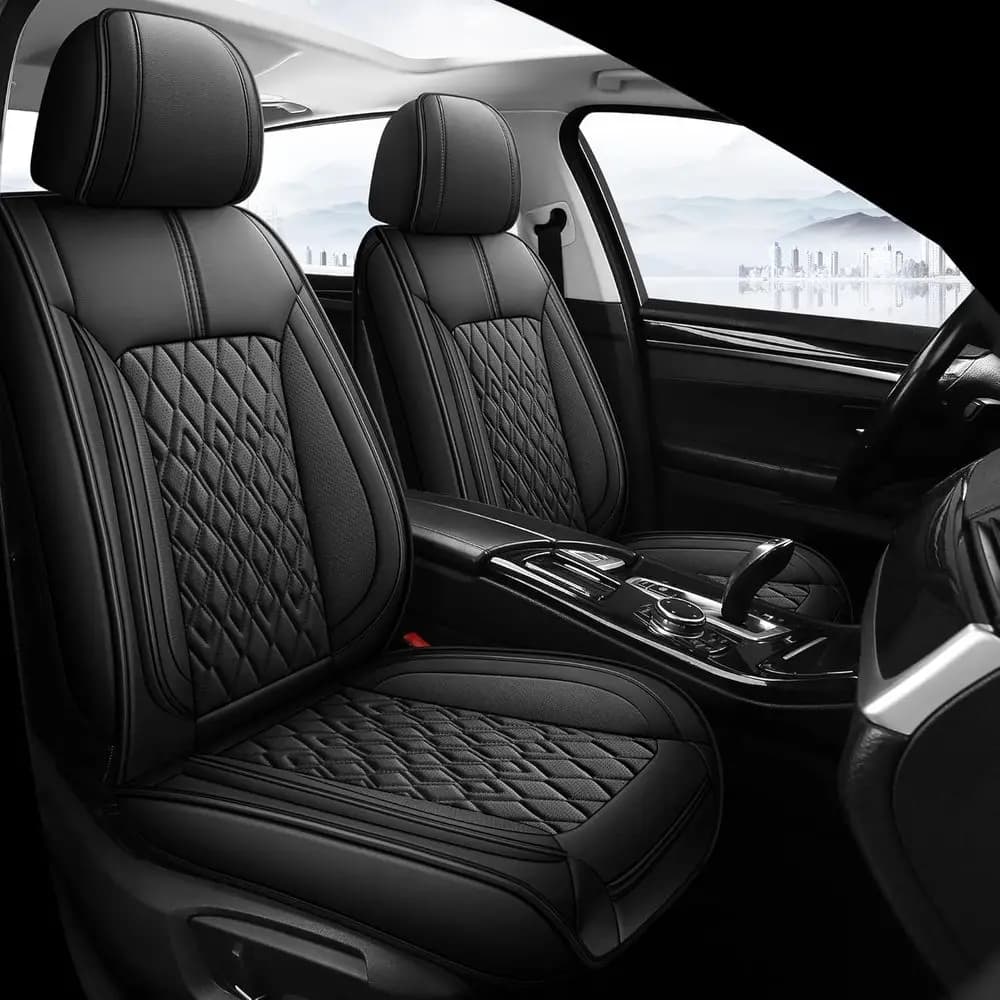Complete set of car seat covers, breathable and waterproof eco-leather car seat covers, interior seat covers for unslip car